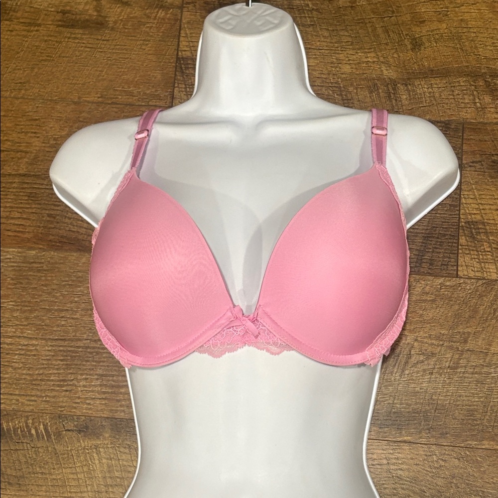 Victorias Secret Dream Angels Pink Lace Push-up Bra Size 34DD